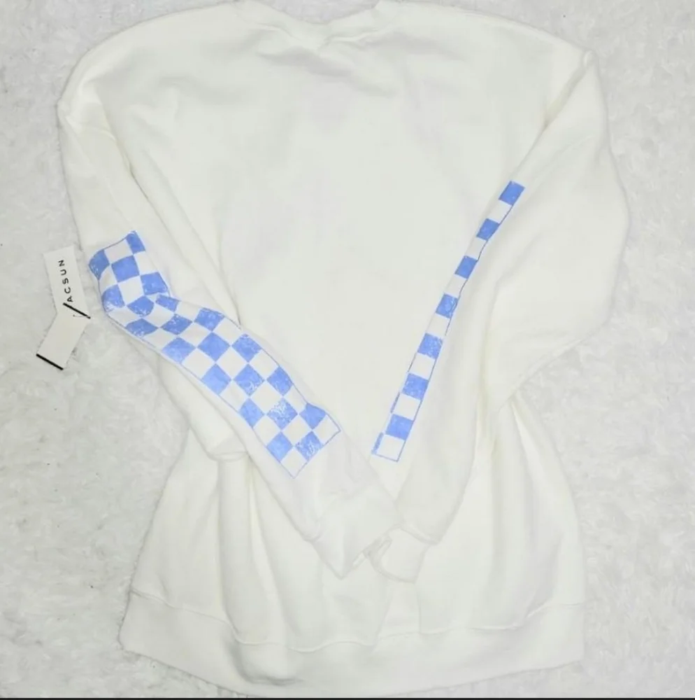 Pacsun White LA 1968 Speedway Race Sweatshirt Women's US M/L! ✨️ NWT - Picture 2 of 2